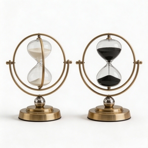 Reloj de Arena Moderno de Metal con Forma de Globo, Adorno Decorativo para Escritorio, Sala de Estar, Oficina, Estudio, Regalo - Product Image 1