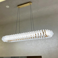 Lustre LED DUOMEIJU en cristal doré à hauteur réglable, blanc chaud 3000K, 360°, garantie 2 ans pour la maison et le bureau - Suspension moderne