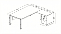 Offre Spéciale : Ensemble de Bureau Informatique Moderne en Bois, Forme en L, avec Pieds en Mélaminé Blanc Personnalisé Ilgaz, Durable, pour Usage Domestique et Commercial