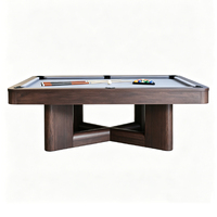 Table de billard à plateau en marbre et pieds croisés en bois massif, taille personnalisée, luxe, pour salle de jeux à domicile, avec poches en cuir TP-Z913