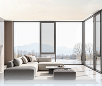 Fenêtre de balcon de villa en alliage d'aluminium à vue panoramique, insonorisée, double vitrage trempé, moustiquaire en aluminium, ouverture extérieure pour chambre et cuisine