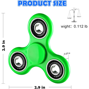 Venta al por mayor de Fidget Spinners de plástico PVC con luz LED, silenciosos, con rodamiento 608, rotación duradera, alivio del estrés, color personalizado, OEM. - Product Image 4