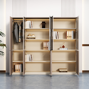 Hiện đại sang trọng ván MDF Tủ tập tin với ánh sáng cổ điển chia khung lưu trữ sách cho hội thảo phong cách Bảng điều khiển sang trọng - Product Image 5