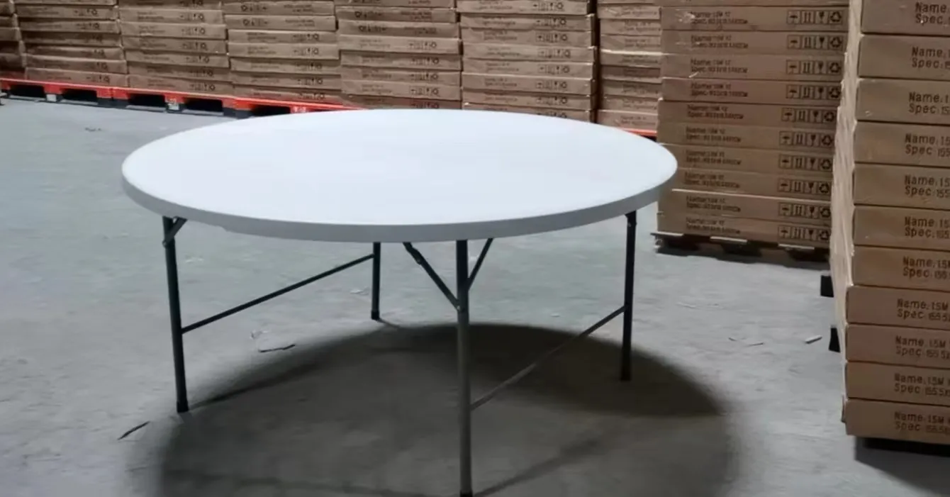 โต๊ะกลมพลาสติกพับได้สำหรับงานเลี้ยง8FT 5ft โต๊ะรับประทานอาหารสำหรับงานอีเวนต์งานแต่งงาน6FT