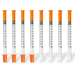 Jeringa de Insulina Desechable de 0.5 ml y 1 ml, Jeringa Veterinaria Transparente Graduada de Plástico, Diseño sin Aguja - Product Image 1