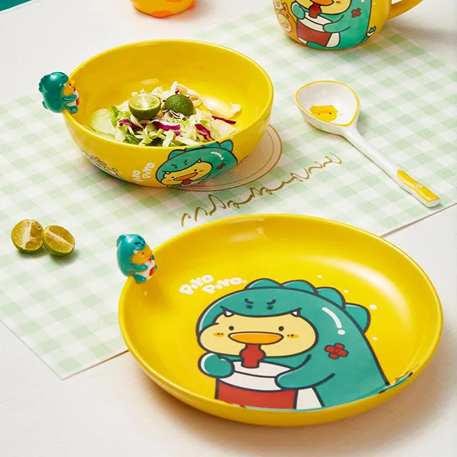 Высококачественный мультяшный милый набор детской посуды, керамическая миска, домашняя миска для еды, оптовая продажа
