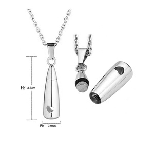 Kalung Perhiasan Kremasi Baja Anti Karat Bentuk Tetesan Air, Wadah Abu Jenazah Hewan Peliharaan MECYLIFE, Tempat Penyimpanan Bulu Hewan Peliharaan - Product Image 3