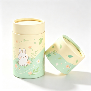 Tube en carton écologique rond avec détails en feuille d'or pour pot de miel, emballage cadeau pour aliments gastronomiques - Product Image 2