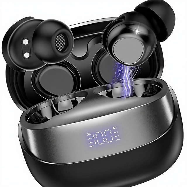 Sleep Earbuds for 5.4 Wireless Silicone Type-C Touch Control LED Power Display Lightweight Compact Design 47H