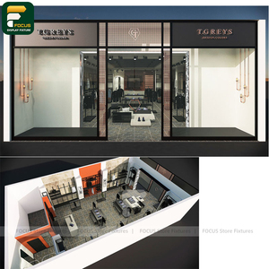 Luxury Clothing Store Display Cabinet Garment Wall Rack Shelf <b>Reception</b> <b>Counter</b> Mirror Boutique Unit - Product Image 6