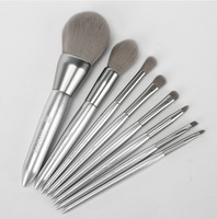 Vente en gros de pinceaux de maquillage vegan avec logo personnalisé, manche en bois, fond de teint professionnel, ensemble de 8 pinceaux