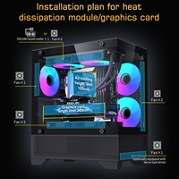 Casing PC Gaming Lovingcool Terbaru, Mid Tower, Kabinet PC Gaming, Casing Komputer M-ATX, Tower Case PC Gamer