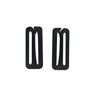 Boucle en plastique POM noir, fentes parallèles, design à clip incurvé, petite sangle réglable légère pour accessoires de sac à dos et de bagages