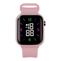 Nouvelle montre numérique LED carrée en plastique, style universitaire, pour le sport en plein air, unisexe, pour étudiants, femmes et hommes