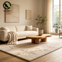 Tapis fait main moderne et écologique au design personnalisé QQ, MOQ 1 pièce, tapis de luxe tufté à la main en laine de Nouvelle-Zélande et soie de bambou, boutique