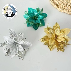 Nouvelle <span class=keywords><strong>couronne</strong></span> de Noël en soie artificielle écologique, or rose, trois couches, or rouge, style populaire, marque XYS - Product Image 3