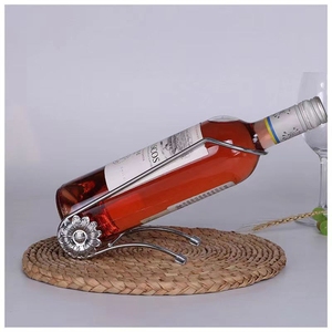 Simple Mini Acier Inoxydable Cuivre Vin Rouge Porte-Bouteille Unique Table Top Mini Casier À Vin Support Bacs À Boissons Seaux À Glace - Product Image 3