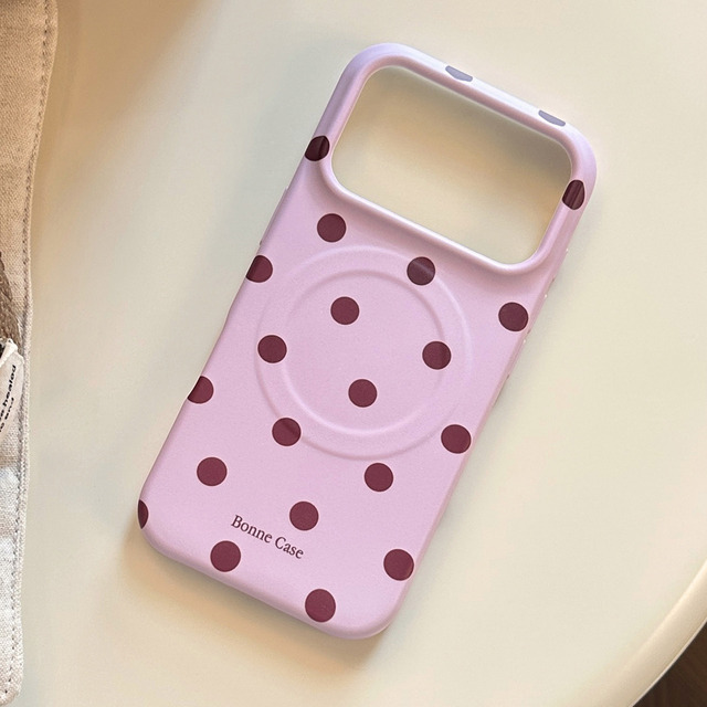 INS Candy Polka Dot Matte Phone Case for iPhone 18 Pro Max Magnetic Phone Cover for iPhone 17 16 15 Pro Max LZ152