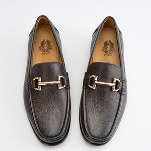 Cvepval Mocasines de cuero con punta cuadrada para hombre, zapatos de vestir con hebilla, cómodos para uso informal de negocios - Product Image 1