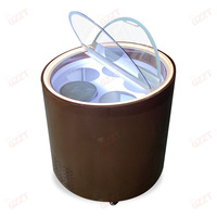 Vitrine réfrigérée rotative pour crème glacée, taille du baril 20 cm * 6, double vitrage trempé, vitrine italienne pour gelato, congélateur