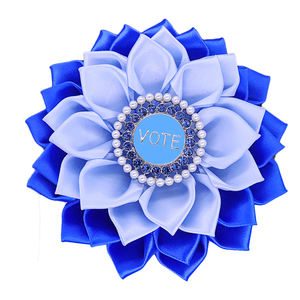 Sorority Zeta Phi Beta Chapter Zeta Amicae Accent Royal And Light Blue Flower Voting Pin Charming ZA Ramillete VOTE Broche - Product Image 1