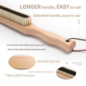Brosse à vêtements en bois personnalisable avec logo, en hêtre naturel, poils doux en crin de cheval, durable, pour nettoyer les vêtements et éliminer les peluches - Product Image 2
