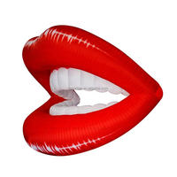 Grande sculpture gonflable de décoration extérieure de modèle de bouche, de lèvres, de dents et de langue à vendre