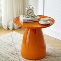2025 Table d'appoint en plastique à dessus rond minimaliste moderne Table basse verre matériel meubles de maison pour salon