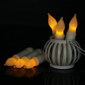 Vela de cabeza de bombilla de cera corta LED, vela cónica sin llama intermitente, decoración electrónica de vacaciones, luz decorativa para fiesta de boda - Product Image 4