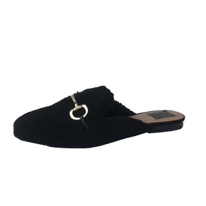 <span class=keywords><strong>Mules</strong></span> plates en fausse fourrure de mouton pour femme, pantoufles plates, chaussures plates - Product Image 1