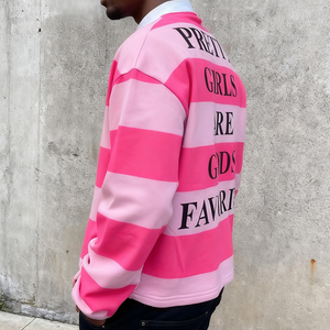 Magliette Polo Rugby Oversize a Righe con Logo Personalizzato, <span class=keywords><strong>Manica</strong></span> <span class=keywords><strong>Lunga</strong></span>, Alta Qualità, Vestibilità Ampia, Stile Streetwear in <span class=keywords><strong>Cotone</strong></span> per <span class=keywords><strong>Uomo</strong></span> - Product Image 2