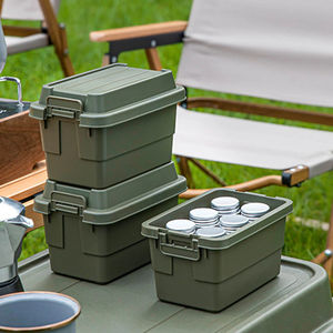 Caja de almacenamiento apilable para exteriores, impermeable, para acampar, senderismo, portador de carga, organizador de maletero de coche para cocinar, comestibles de viaje - Product Image 1