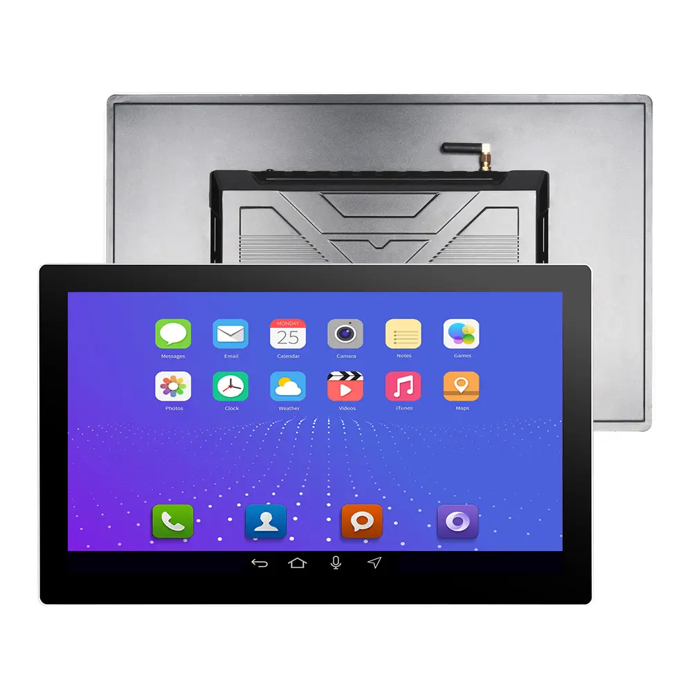 15.6 Inch FHD Flat Android Linux Ubuntu IP66 Front Linux Wall Mount All In 1 Industrial Capacitive Touch Panel Screen PC