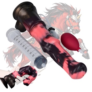 FAAK Large Ejaculation Realistic Horse <b>Dildo</b> With Sucker Silicone Squirting Penis Spray Liquid Colorful Sex Toys for Women Men - Product Image 1