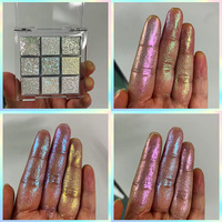 Palette d'ombres à paupières personnalisée Acly 9 couleurs duochrome multichrome, haute pigmentation, couleurs brillantes et chatoyantes