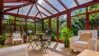 Verre trempé en alliage d'aluminium, toit fixe, Patio, enceinte, serre modulaire, véranda