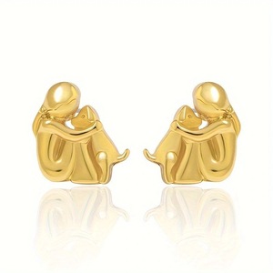 Moda oro placcato <span class=keywords><strong>argento</strong></span> Kawaii cucciolo <span class=keywords><strong>orecchini</strong></span> a lobo <span class=keywords><strong>bambina</strong></span> e cane ciondolo <span class=keywords><strong>per</strong></span> le donne e gli uomini stile alla moda - Product Image 4