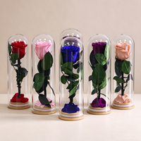 Rose éternelle artisanale en tube de verre, boîte cadeau romantique, longue durée (3-5 ans), mariage, Saint-Valentin