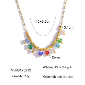 Collar MICCI con Colgante de Cuentas de <span class=keywords><strong>Acero</strong></span> <span class=keywords><strong>Inoxidable</strong></span> Chapado en Oro de 18K, Resistente al Agua y al Deslustre, para Mujer - Product Image 4