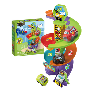 Jouet de <span class=keywords><strong>garage</strong></span> de stationnement rotatif, dessin animé coloré, éducatif, aventure préscolaire, circuit de course coulissant avec design de tour de cloche - Product Image 6