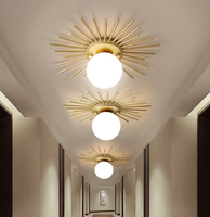Zèle Éclairage Vente Chaude En Forme De Soleil Led Lustre pour Salon Or Verre Pendentif Lumière