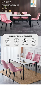 <span class=keywords><strong>Sedie</strong></span> da <span class=keywords><strong>Cucina</strong></span> Nordiche Moderne di Lusso, Bestseller per Appartamenti, in Velluto <span class=keywords><strong>Rosa</strong></span> con Altezza Regolabile e Gambe in Metallo - Product Image 6