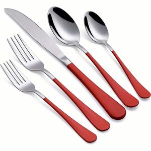 Wholesale <b>Stainless</b> <b>Steel</b> <b>Cutlery</b> Set Knives Forks Spoons Handle Spray Paint Elegant <b>Cutlery</b> for Weddings Banquets Restaurants - Product Image 1