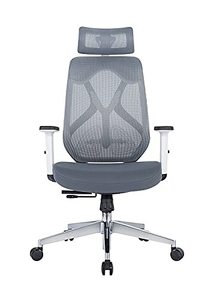 Chaise de bureau confortable à roulettes pivotantes, ergonomique, en tissu maillé, réglable en hauteur, élégante et pivotante - Product Image 5