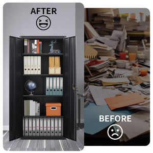 מסחרי רהיטים ברזל תיוק ארונות מחוץ מתכת ארון ארונות אחסון שני ארונות פלדה דלת ארון פלדה עם מדפים - Product Image 5