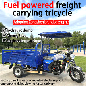 New Power Three Wheeled <b>Gasoline</b> Motorized Closed Body Self Dumping Cargo Freight Vehicle - Product Image 3