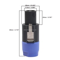 Adaptateur Câble Audio Fiche 4 Broches Connecteur Speakon Xlr Mâle Femelle pour Microphone ou Application d'Alimentation Système Stéréo