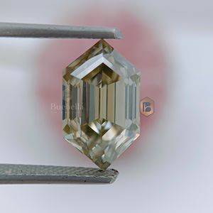 Amarillo pálido y blanco 20.0ct Joyería hecha a mano certificada Corte hexagonal 1.0ct Moissanite Diamante Suelto - Product Image 3