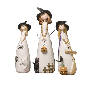 Statuette e statue della strega di Halloween decorazioni per la casa in resina streghe carino elfo scultura miniature ornamento da tavolo regalo per le ragazze - Product Image 1