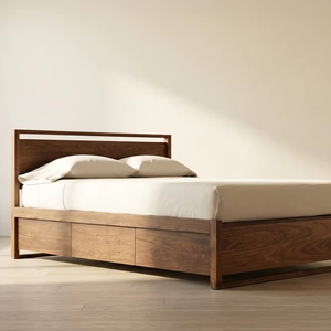Cadre de lit plateforme Alpen Teak Queen/King avec rangement intégré, bois massif durable et écologique pour un mobilier de chambre moderne - Product Image 6